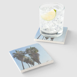 Dessous-de-verre En Pierre Stone Coaster Beach Home, Palm Tree Heart Photo