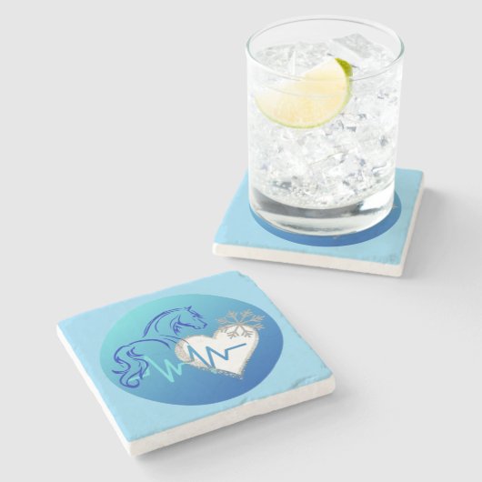 Dessous-de-verre En Pierre Stone Coaster - Winter Logo (Côté)