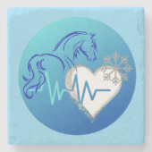 Dessous-de-verre En Pierre Stone Coaster - Winter Logo (Devant)