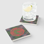 Dessous-de-verre En Pierre Stone Plaid Merry & Bright Coasters (Côté)