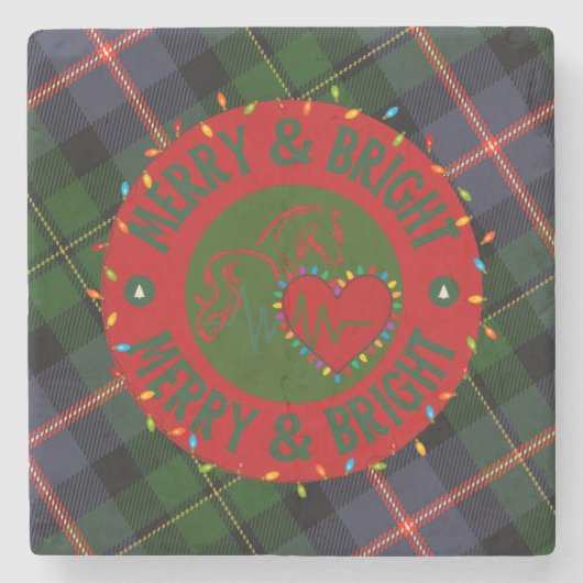 Dessous-de-verre En Pierre Stone Plaid Merry & Bright Coasters (Devant)
