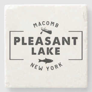 Dessous-de-verre En Pierre Stone Pleasant Lake Coaster
