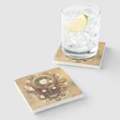 Dessous-de-verre En Pierre Style gothique crâne vapeur (Côté)