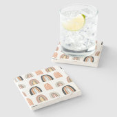 Dessous-de-verre En Pierre Style simple Pastel Rainbow pour enfants (Côté)