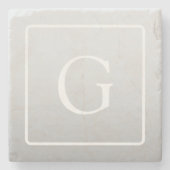 Dessous-de-verre En Pierre Subtil Gray Gradient Nom de famille Monogramme (Devant)