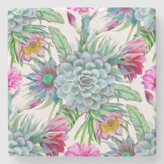 Dessous-de-verre En Pierre Succulent jardin tropical (Devant)