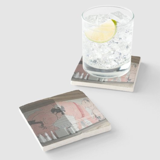 Dessous-de-verre En Pierre Sumo Mural Art (Côté)