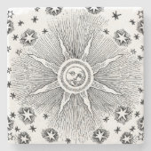 Dessous-de-verre En Pierre Sun Stars Antique Nuit Ciel Médiéval Zodiac (Devant)