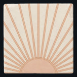 Dessous-de-verre En Pierre Sun Sunrise Earth<br><div class="desc">Sun Print - beige and earth tones - Sunshine,  Modern Abstract Geometric Sunrise.</div>