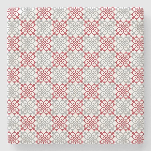 Dessous-de-verre En Pierre SUN traditionnel letton motif géométrique III (Devant)