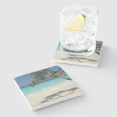 Dessous-de-verre En Pierre Sunny Tropical Beach Ocean Paradise (Côté)