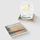 Dessous-de-verre En Pierre Sunrise Au-Dessus Du Lac (Côté)