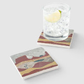 Dessous-de-verre En Pierre Sunrise du désert (Côté)