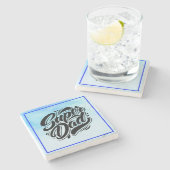 Dessous-de-verre En Pierre Super Dad Hero Typography Design-67888 (Côté)