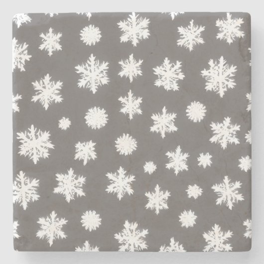 Dessous-de-verre En Pierre Super mignon Snowflake hiver (Devant)