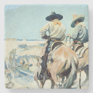 Dessous-de-verre En Pierre Supply Wagon Western Art par NC Wyeth