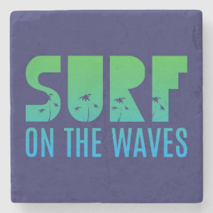 Dessous-de-verre En Pierre Surf sur l'affiche de vagues