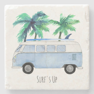 Dessous-de-verre En Pierre Surf Up Retro Vintage Surboards