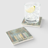 Dessous-de-verre En Pierre Surf Up, Style Pastel Personnalisé (Côté)