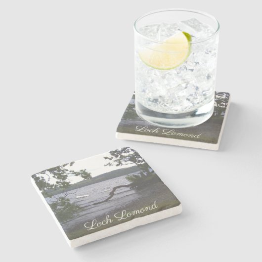 Dessous-de-verre En Pierre Swans sur Loch Lomond (Côté)