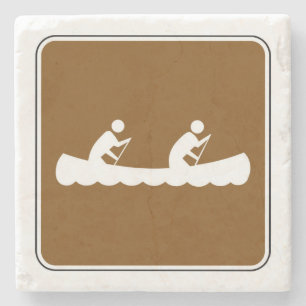 Dessous-de-verre En Pierre Symbole canoë - Panneau côté route