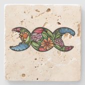 Dessous-de-verre En Pierre Symbole de la lune triple (Devant)