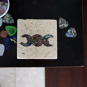 Dessous-de-verre En Pierre Symbole de la lune triple