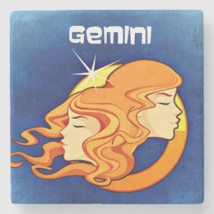 Dessous-de-verre En Pierre Symbole de l'astrologie de Gemini Zodiac