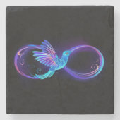 Dessous-de-verre En Pierre Symbole de Neon Infinity par Glowing Hummingbird (Devant)