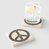 Dessous-de-verre En Pierre Symbole de paix (Côté)