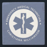 Dessous-de-verre En Pierre Symbole EMT personnalisé Technicien Médicale d'urg<br><div class="desc">Symbole EMT personnalisé Cadeaux de technicien Médicale d'urgence!</div>