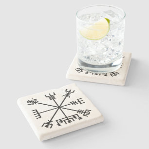 Dessous-de-verre En Pierre Symbole Viking Vegvisir