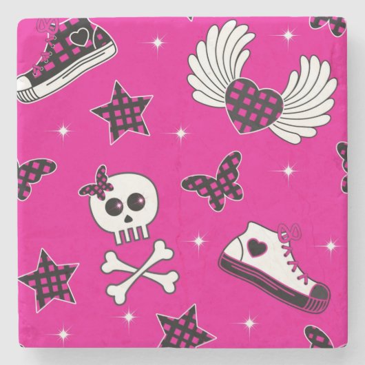 Dessous-de-verre En Pierre Symboles d'Emo (Devant)