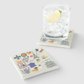 Dessous-de-verre En Pierre Symboles français (Côté)