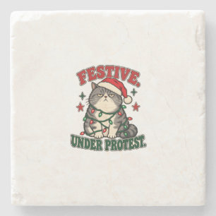Dessous-de-verre En Pierre T-shirt de Noël Festif Sous Protestation