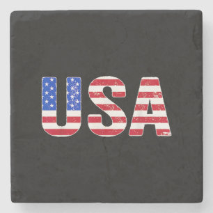 Dessous-de-verre En Pierre T Shirt USA Drapeau Américain Patriotique Hommes F