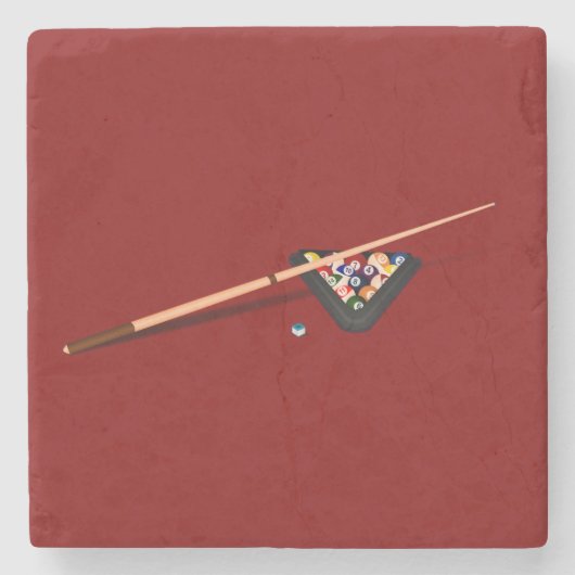 Dessous-de-verre En Pierre Table de billard Maroon (Devant)