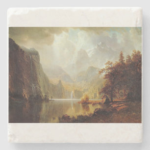 Dessous-de-verre En Pierre Tableau d'Albert Bierstadt, Dans les montagnes 186