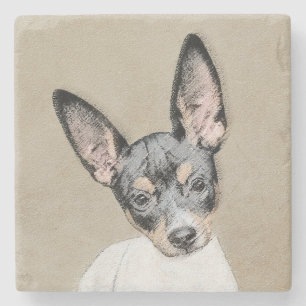 Dessous-de-verre En Pierre Tableau Rat Terrier - Cute Original Chien Art