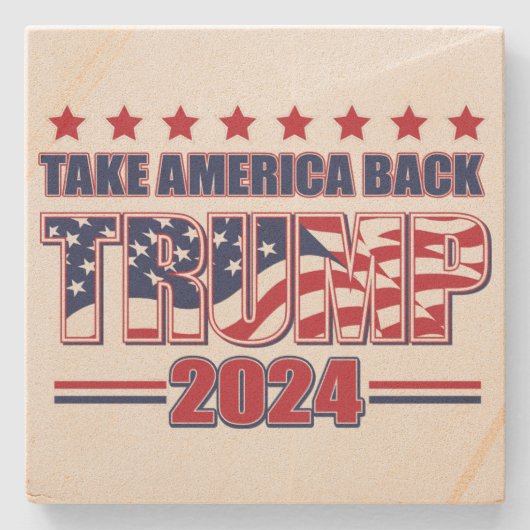 Dessous-de-verre En Pierre Take America Back Trump 2024 (Devant)
