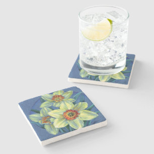 Dessous-de-verre En Pierre Tapis de souris aquarelle d'art fin jonquilles de