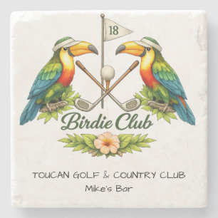 Dessous-de-verre En Pierre Tapis de verre personnalisé Toucan Golf en marbre