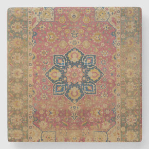 Dessous-de-verre En Pierre Tapis Rouge Or Kashan Tapis Persan Asiatique