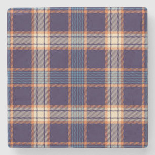Dessous-de-verre En Pierre Tartan plaid, texture marine colorée.