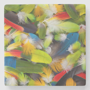 Dessous-de-verre En Pierre Tas de plumes colorées