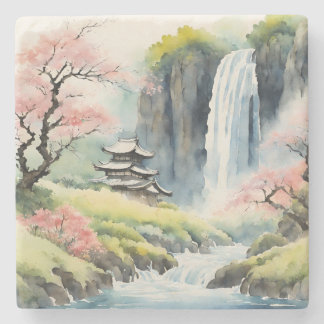Dessous-de-verre En Pierre Tasse à eau Zen en aquarelle