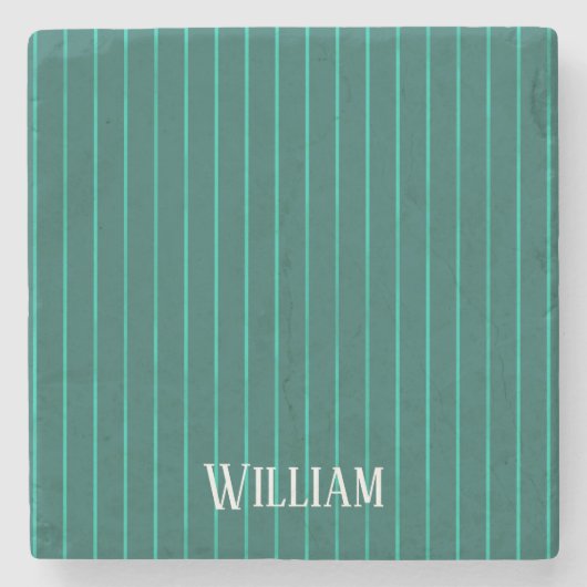 Dessous-de-verre En Pierre Teal pinstripes (Devant)