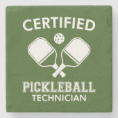 Dessous-de-verre En Pierre Technicien certifié en Pickleball (Devant)