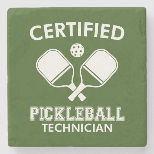 Dessous-de-verre En Pierre Technicien certifié en Pickleball (Devant)