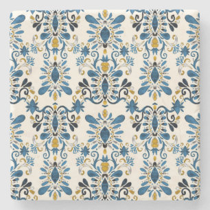 Dessous-de-verre En Pierre teinture à cravate Ikat, aquarelle tribale